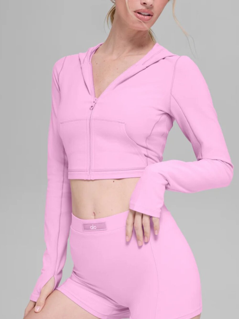 Alo Alosoft Sincere Fitted Jacket In Candy Heart Pink - Women's Size S - NWT